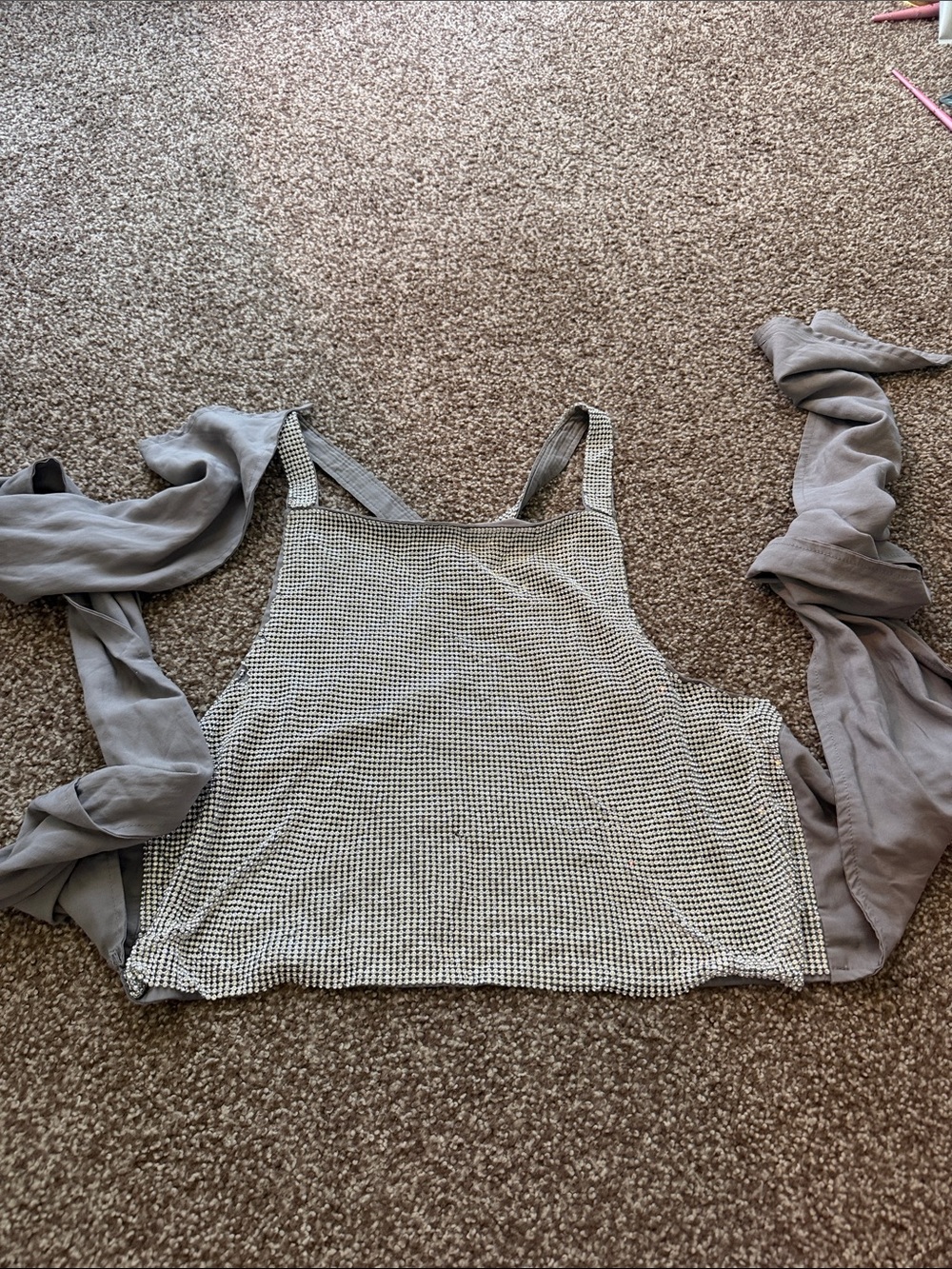 FANG Light Gray Checkered Crop Tank